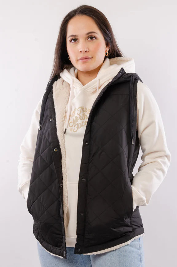 Tough Duck Womens Quilted Sherpa Lined Vest