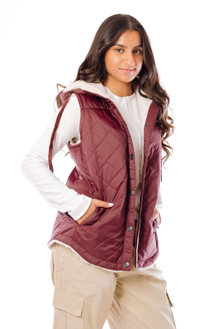 Tough Duck Womens Quilted Sherpa Lined Vest
