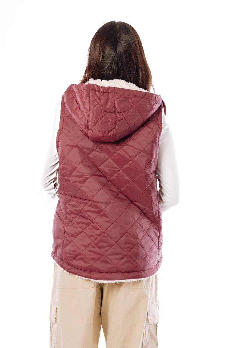 Tough Duck Womens Quilted Sherpa Lined Vest